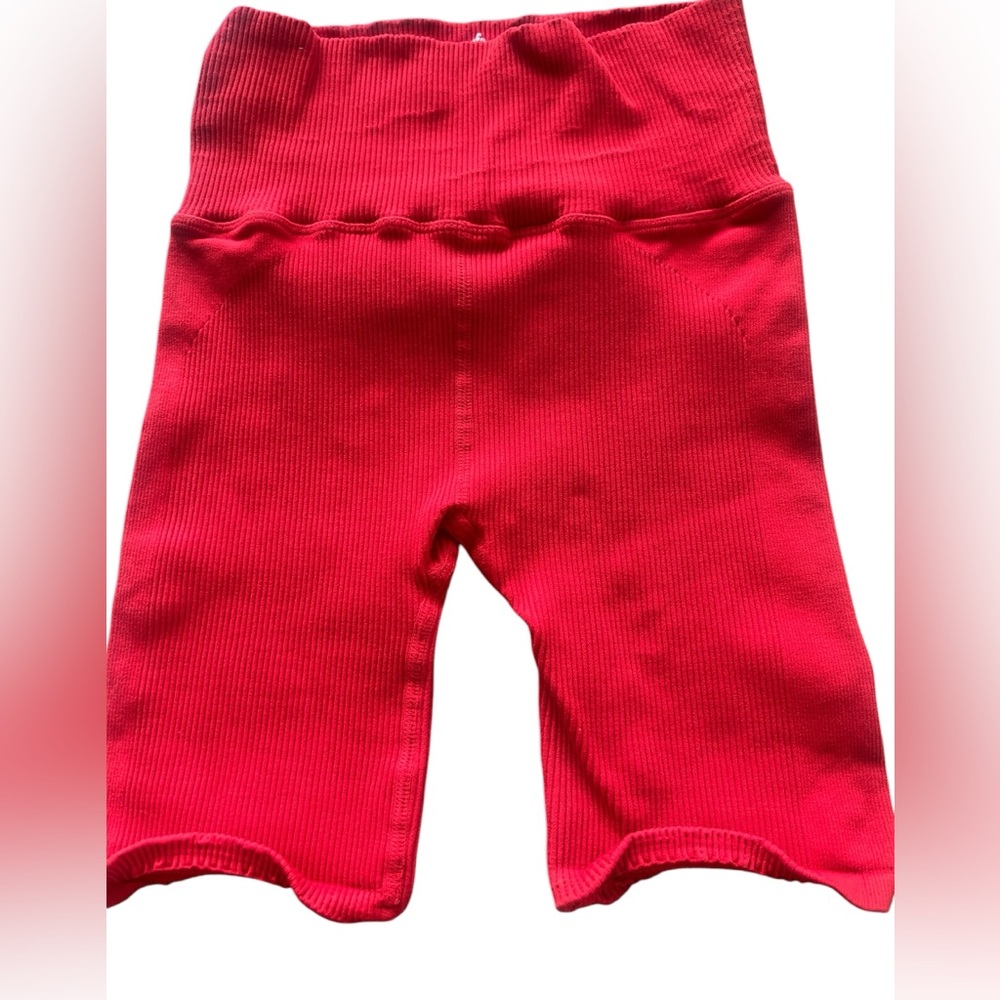 NWOT Free People FP movement red biker shorts size XS/S